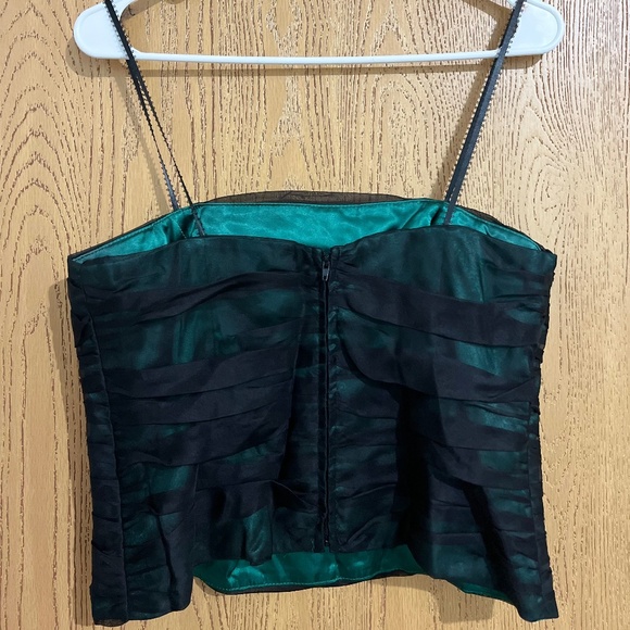 JULIANA COLLEZIONE Women’s Black & Green Formal Party Spaghetti Strap Top Sz-S - Picture 5 of 7